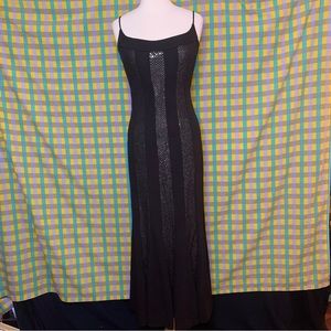 Niki by Niki Livas black full length formal dress with sparkly panels